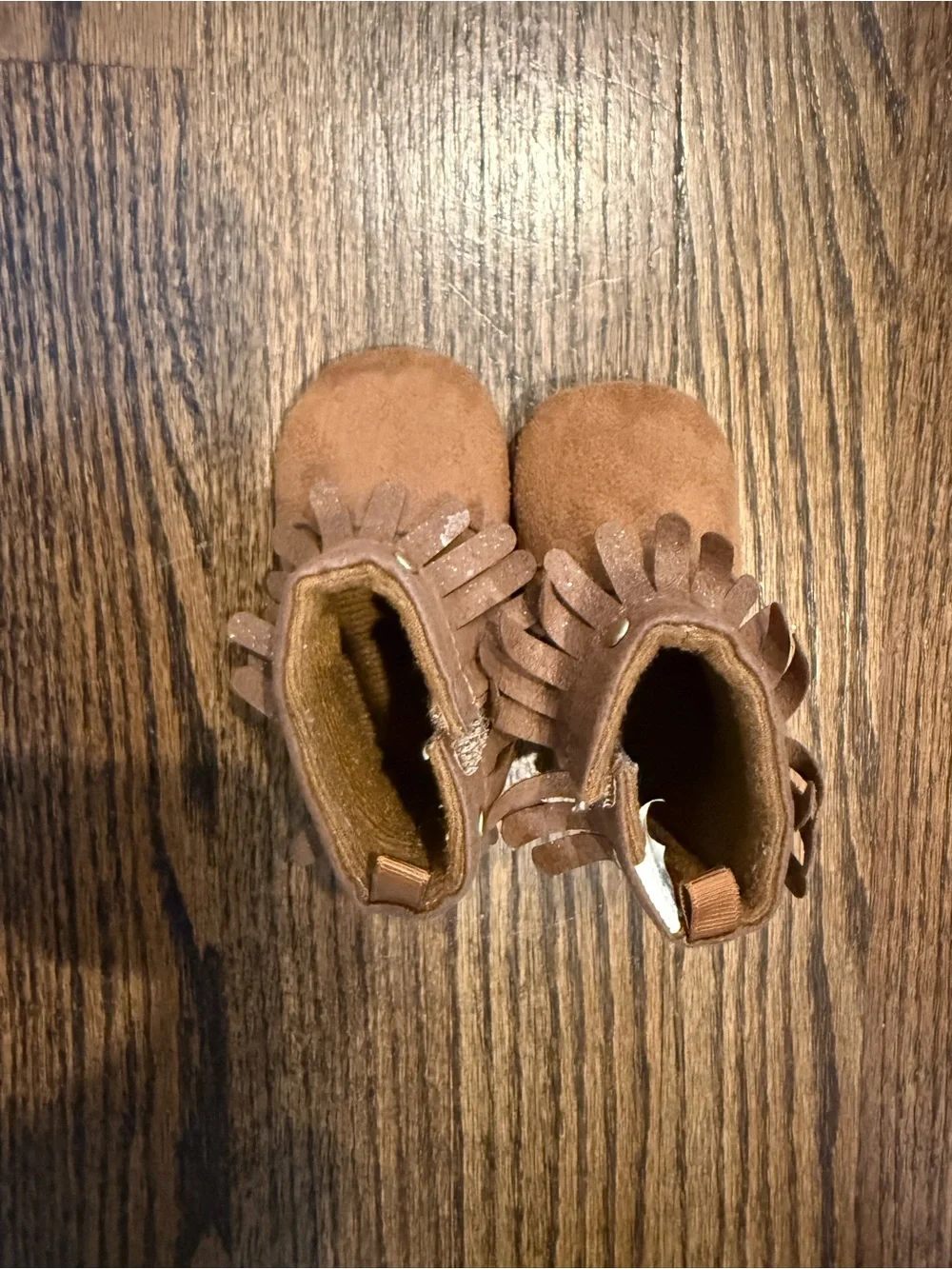 Baby Girl Brown Fringe Moccasin Boots size 1
